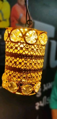 Electric Opearted Fully Assembled Gold Chandeliers & Pendant Lights - Free Size, Gold, Pendent Light, Pack of1